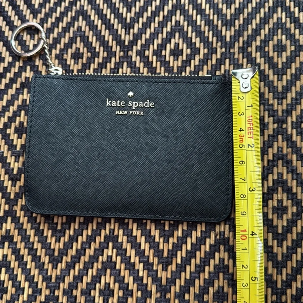 Kate Spade saffiano leather Zip cardholder coin Pouch Key Ring wallet bag charm